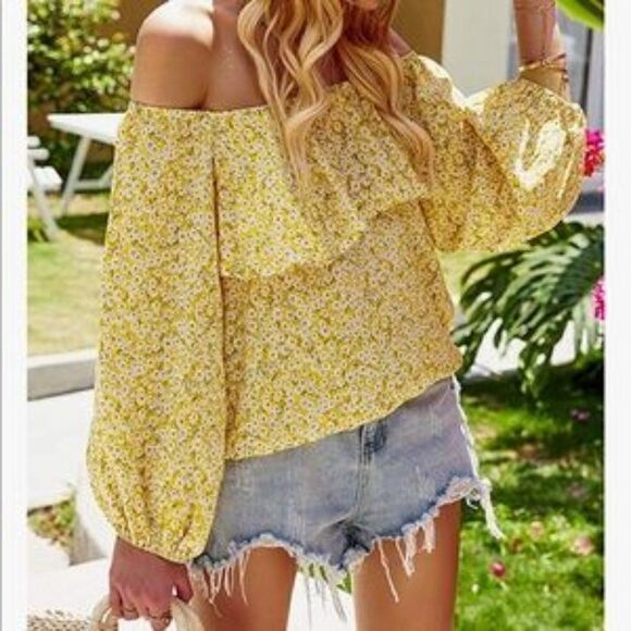 NEW Hope and Sunshine Floral Off Shoulder Blouse - Picture 1 of 3
